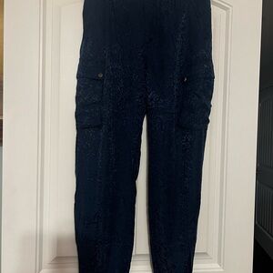 Johnny Was Deep Blue Textured Cargo Pants